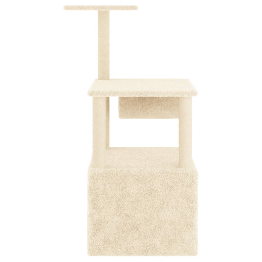 vidaXL Cat Tree with Sisal Scratching Posts 109.5 cm Cream