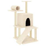 vidaXL Cat tree with sisal scratching posts 110.5 cm cream