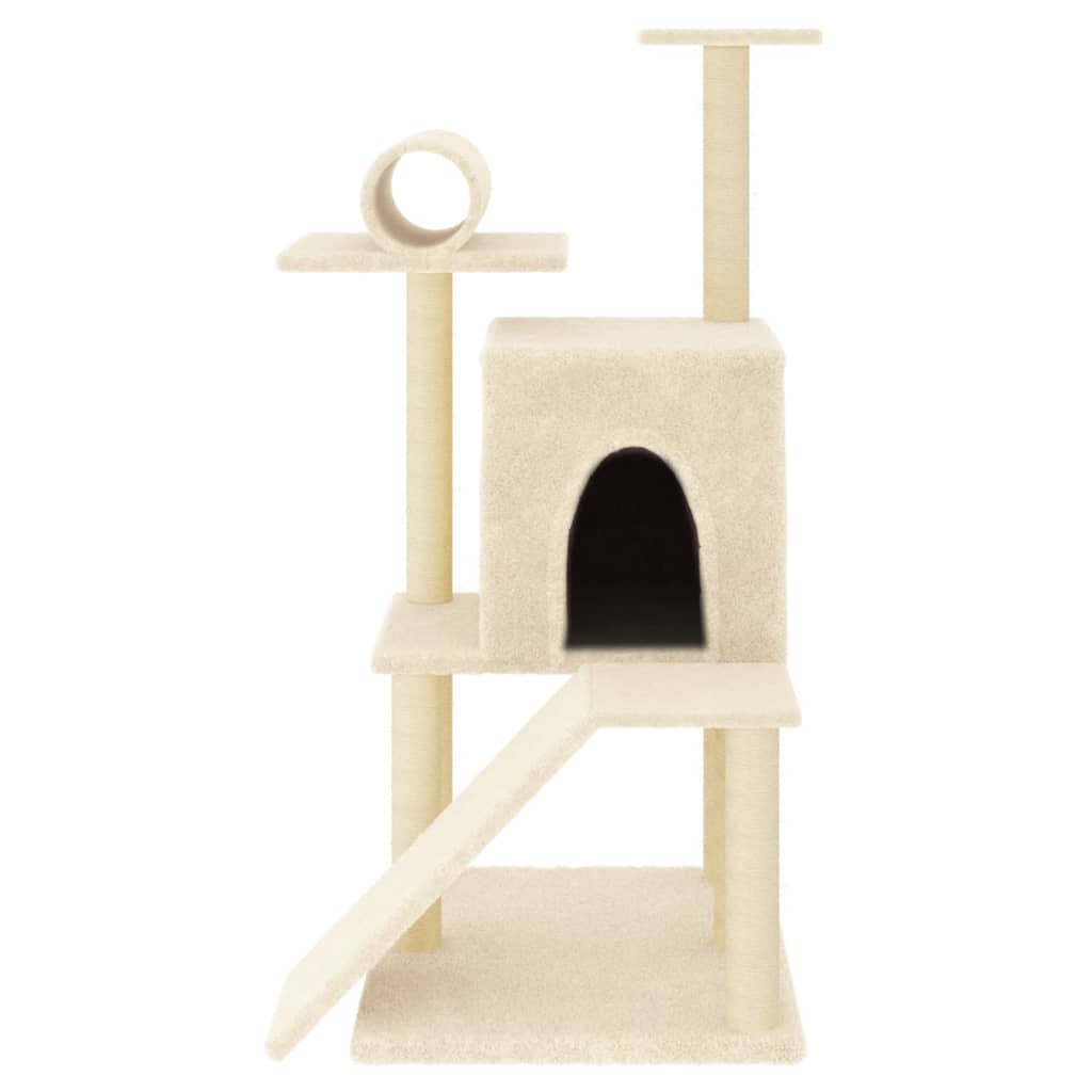 vidaXL Cat tree with sisal scratching posts 110.5 cm cream