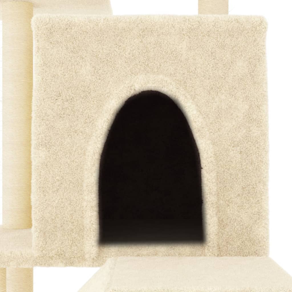 vidaXL Cat tree with sisal scratching posts 110.5 cm cream