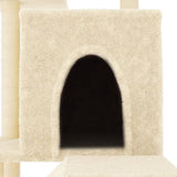 vidaXL Cat tree with sisal scratching posts 110.5 cm cream