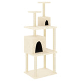vidaXL Kattenmeubel met sisal krabpalen 167 cm crèmekleurig