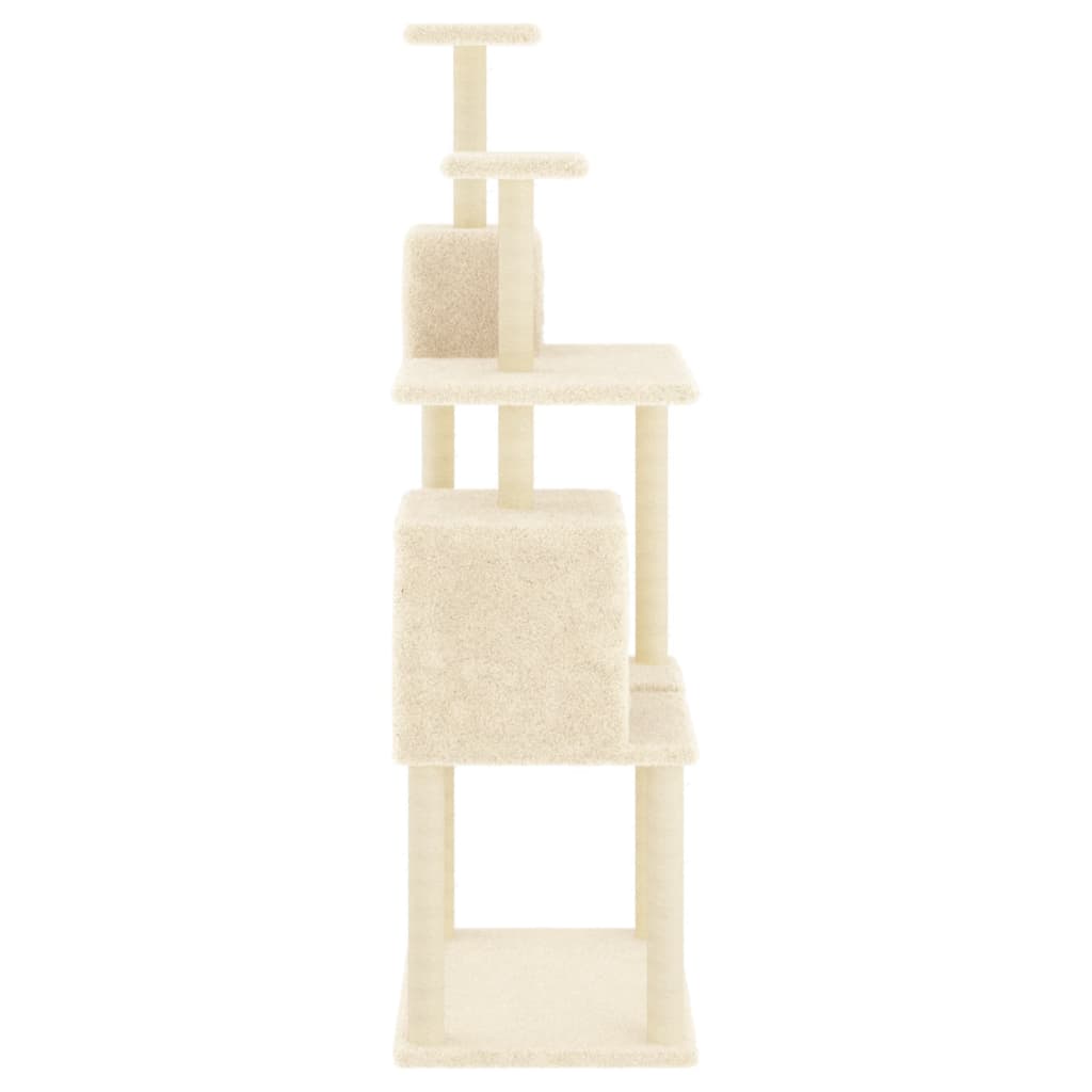 vidaXL Kattenmeubel met sisal krabpalen 167 cm crèmekleurig