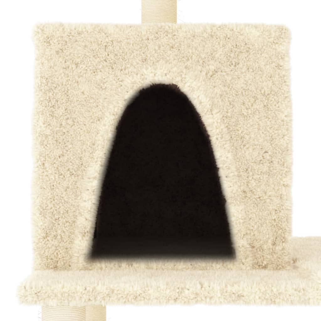 vidaXL Kattenmeubel met sisal krabpalen 167 cm crèmekleurig