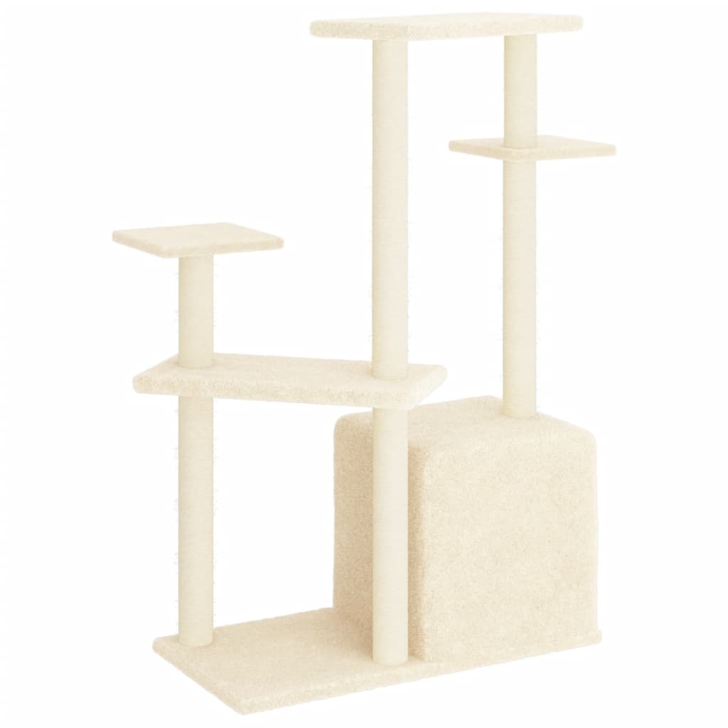 vidaXL Kattenmeubel met sisal krabpalen 107,5 cm crèmekleurig