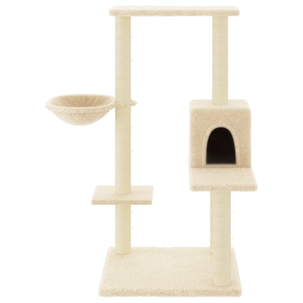 vidaXL Cat Tree with Sisal Scratching Posts 95 cm Cream