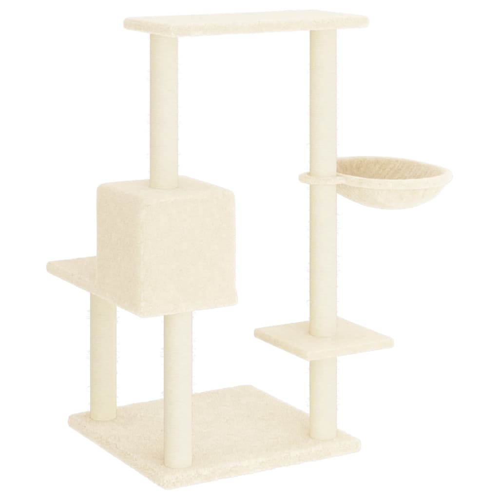 vidaXL Cat Tree with Sisal Scratching Posts 95 cm Cream