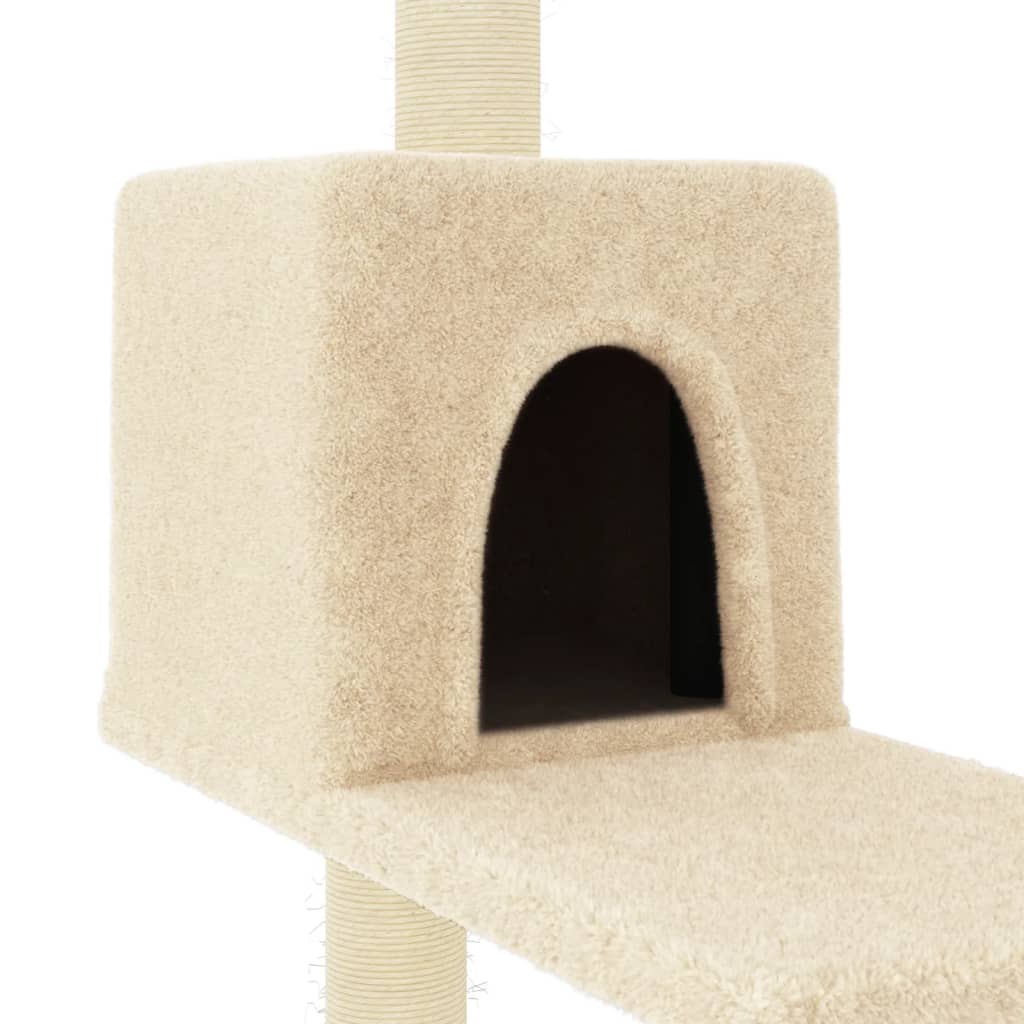 vidaXL Cat Tree with Sisal Scratching Posts 95 cm Cream
