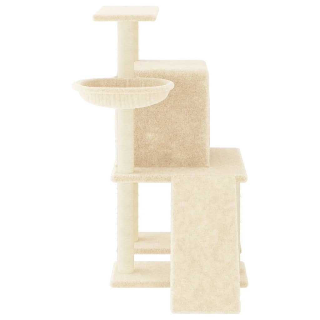 vidaXL Cat Tree with Sisal Scratching Posts 96.5 cm Cream