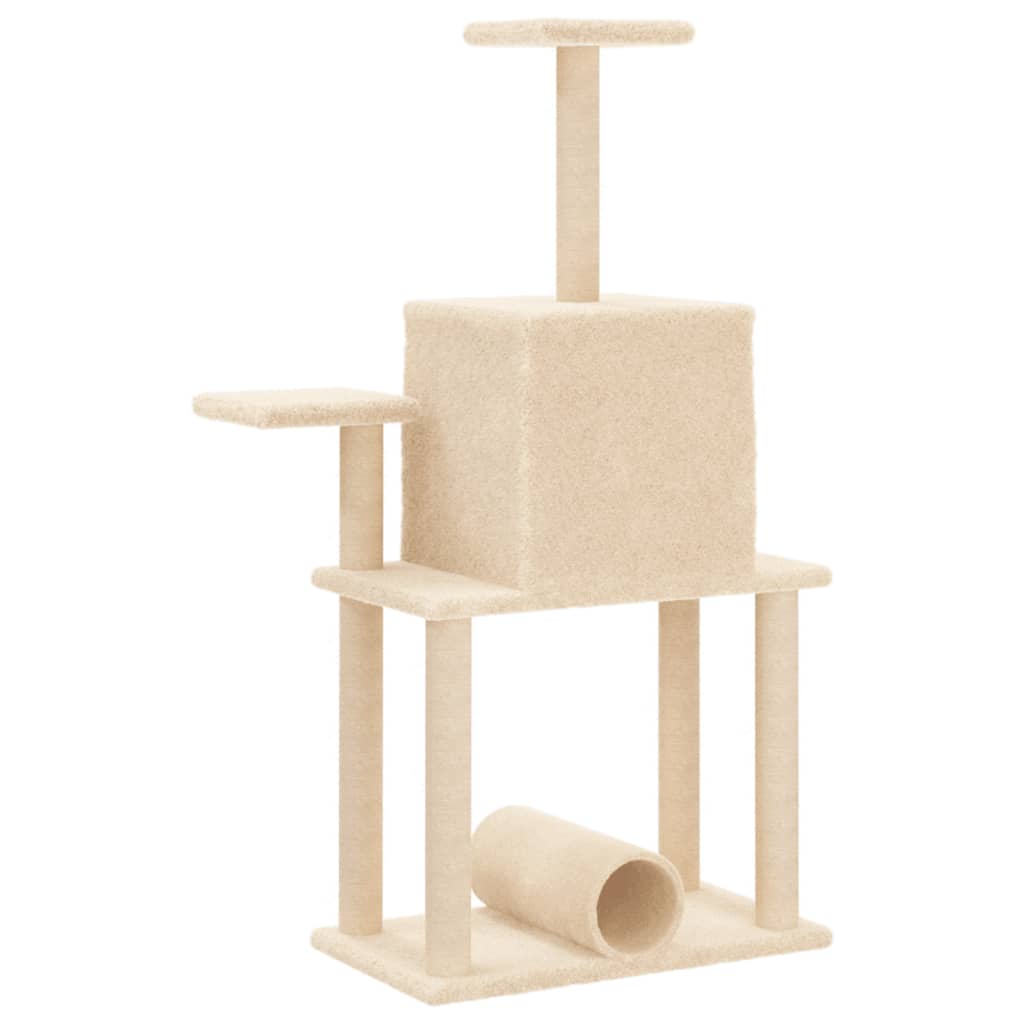 vidaXL Cat tree with sisal scratching posts 122 cm cream