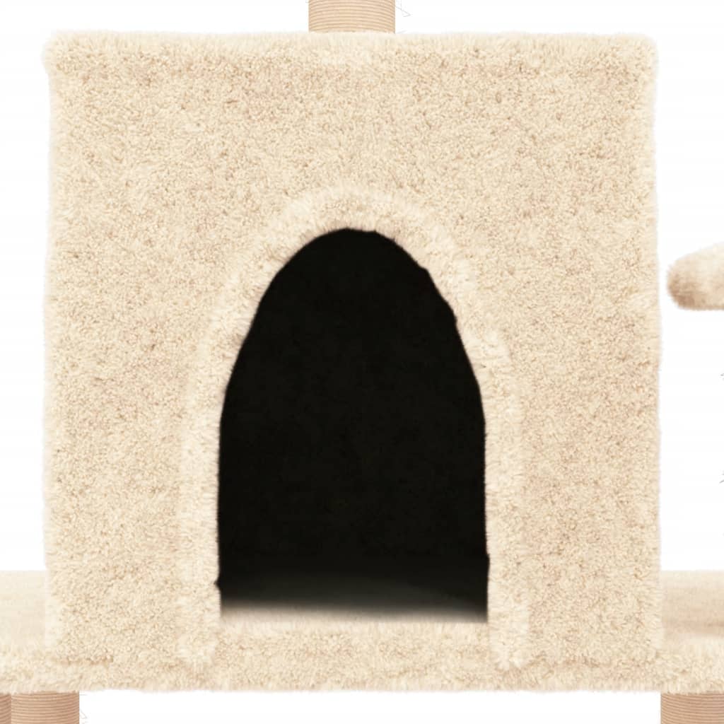vidaXL Cat tree with sisal scratching posts 122 cm cream