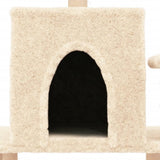 vidaXL Cat tree with sisal scratching posts 122 cm cream