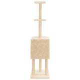 vidaXL Cat Tree with Sisal Scratching Posts 145 cm Cream