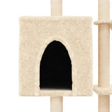 vidaXL Cat Tree with Sisal Scratching Posts 145 cm Cream