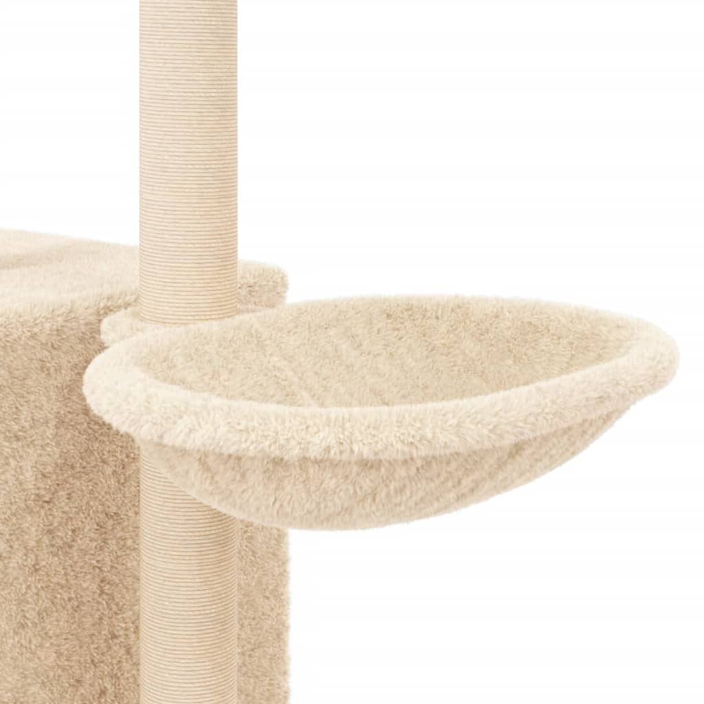 vidaXL Cat Tree with Sisal Scratching Posts 145 cm Cream