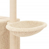 vidaXL Cat Tree with Sisal Scratching Posts 145 cm Cream