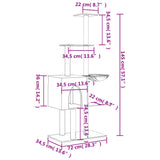 vidaXL Cat Tree with Sisal Scratching Posts 145 cm Cream