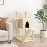 vidaXL Cat Tree with Sisal Scratching Posts 97 cm Cream
