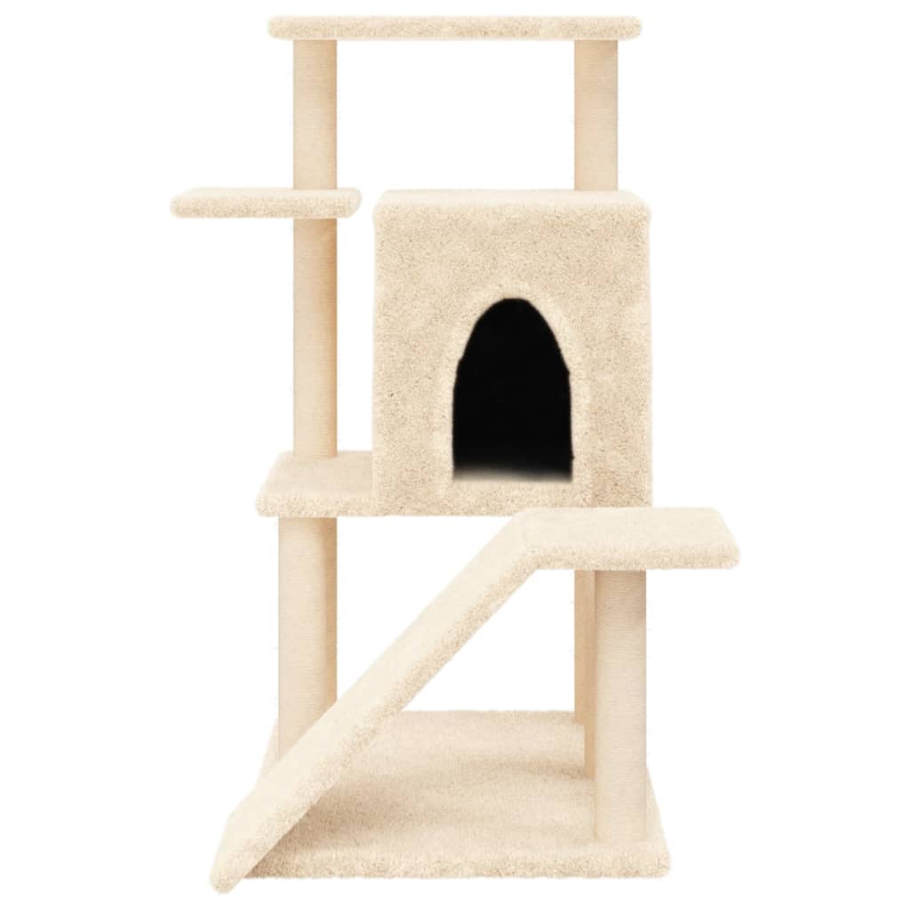 vidaXL Cat Tree with Sisal Scratching Posts 97 cm Cream