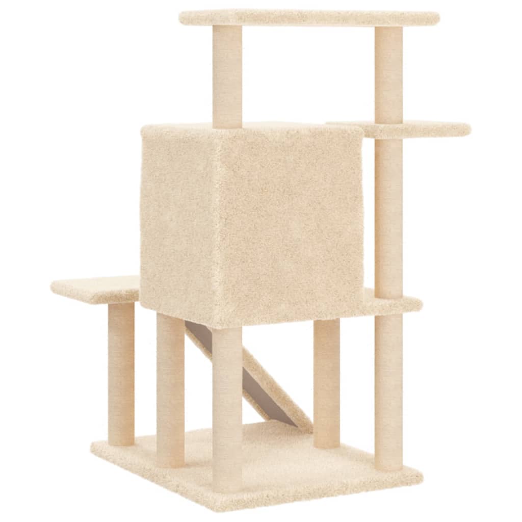 vidaXL Cat Tree with Sisal Scratching Posts 97 cm Cream