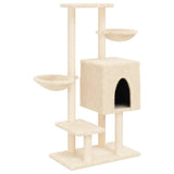 vidaXL Cat Tree with Sisal Scratching Posts 117 cm Cream