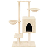 vidaXL Cat Tree with Sisal Scratching Posts 117 cm Cream