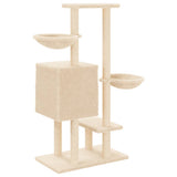 vidaXL Cat Tree with Sisal Scratching Posts 117 cm Cream