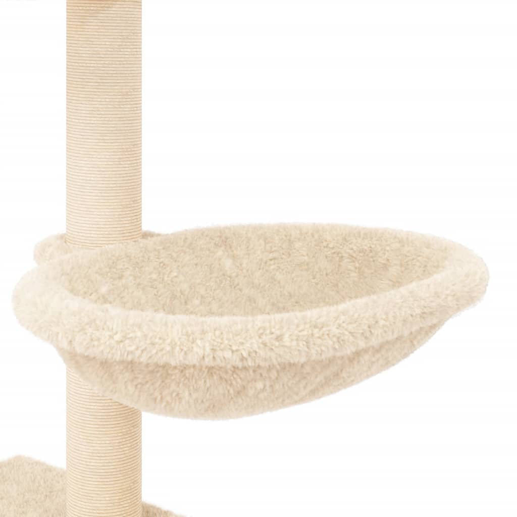 vidaXL Cat Tree with Sisal Scratching Posts 117 cm Cream