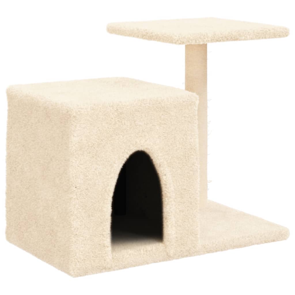 vidaXL Cat Tree with Sisal Scratching Posts 50.5 cm Cream