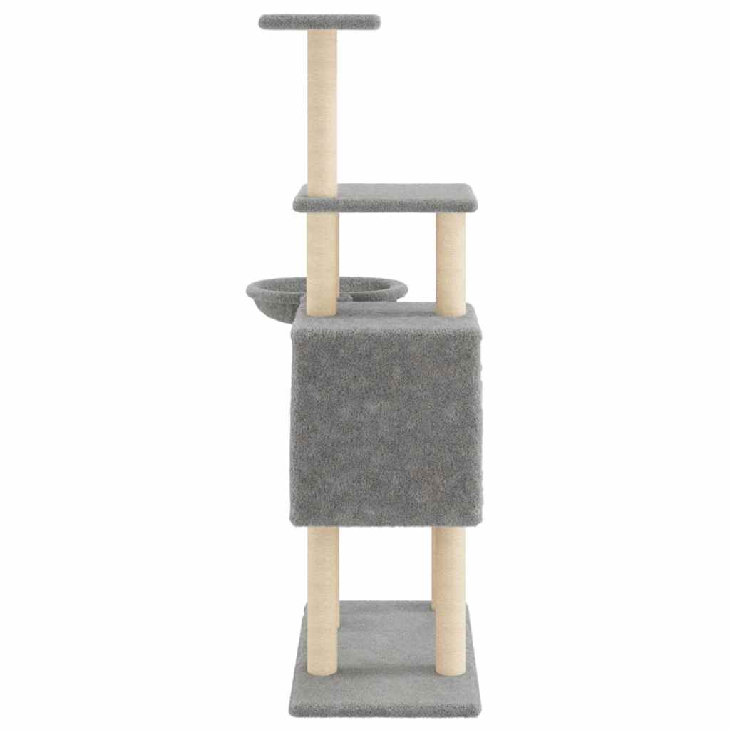 vidaXL Kattenmeubel met sisal krabpalen 131 cm lichtgrijs