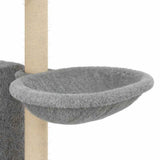 vidaXL Kattenmeubel met sisal krabpalen 131 cm lichtgrijs