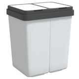 vidaXL Double Trash Can 2x25 L White