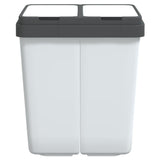 vidaXL Double Trash Can 2x25 L White
