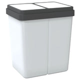 vidaXL Double Trash Can 2x25 L White