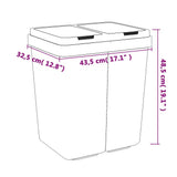 vidaXL Double Trash Can 2x25 L White