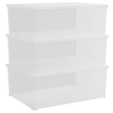 vidaXL Storage Boxes plastic 3 pcs stackable 25 L