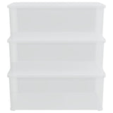 vidaXL Storage Boxes plastic 3 pcs stackable 25 L