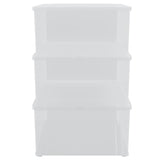 vidaXL Storage Boxes plastic 3 pcs stackable 25 L