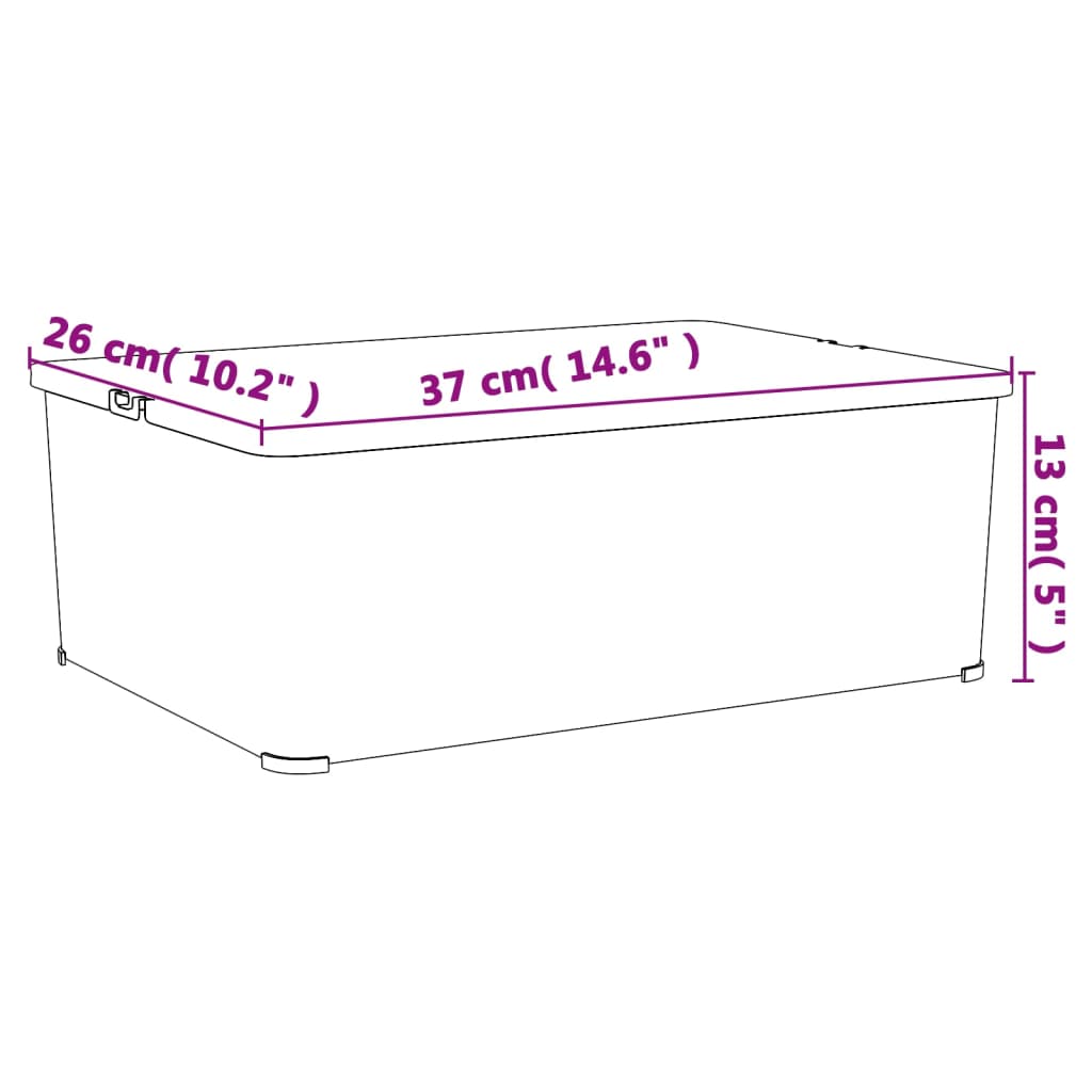 vidaXL Storage Boxes plastic 3 pcs stackable 25 L
