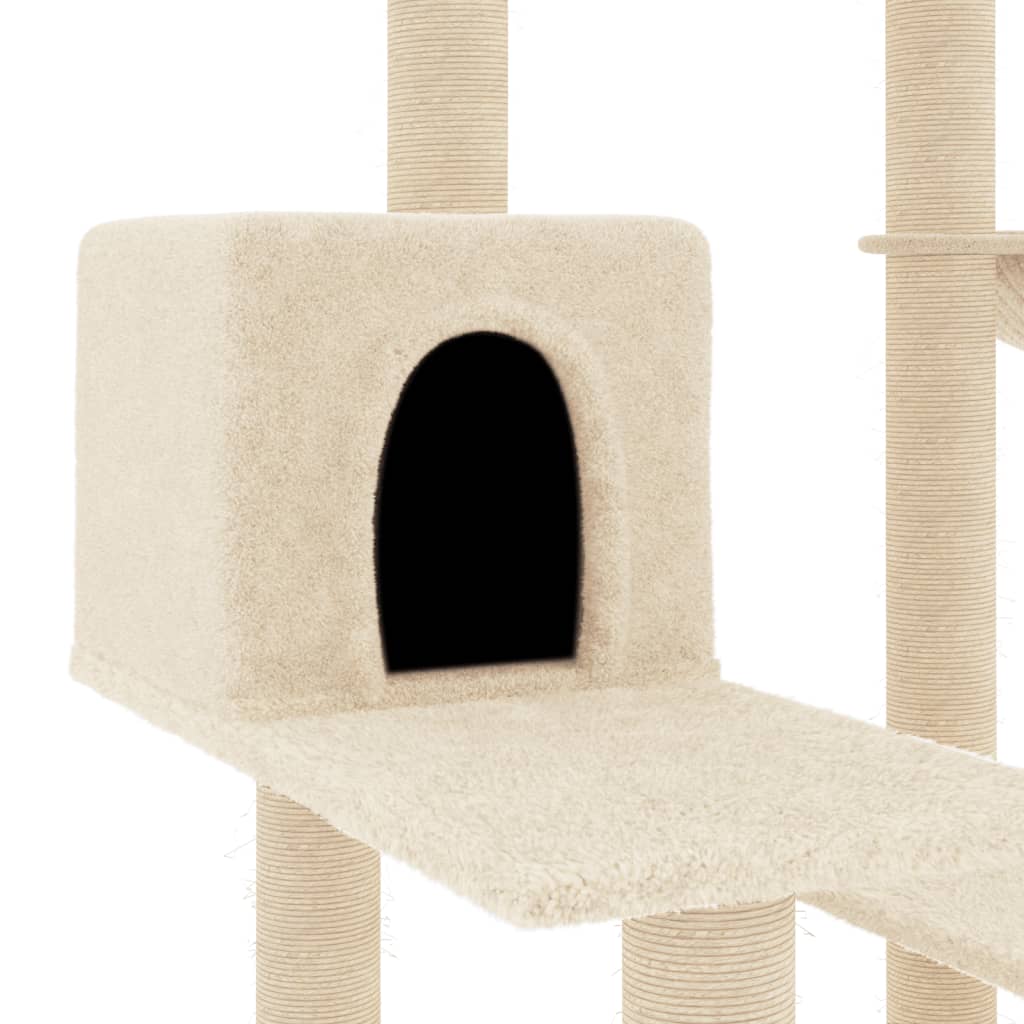 vidaXL Cat Tree with Sisal Scratching Posts 82.5 cm Cream