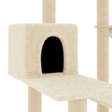 vidaXL Cat Tree with Sisal Scratching Posts 82.5 cm Cream