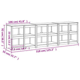 vidaXL Outdoor Kitchen Cabinets MEPPEL 3 pcs solid pine wood