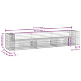 vidaXL Tuinbank schanskorfontwerp 347x71x65,5 cm massief grenenhout