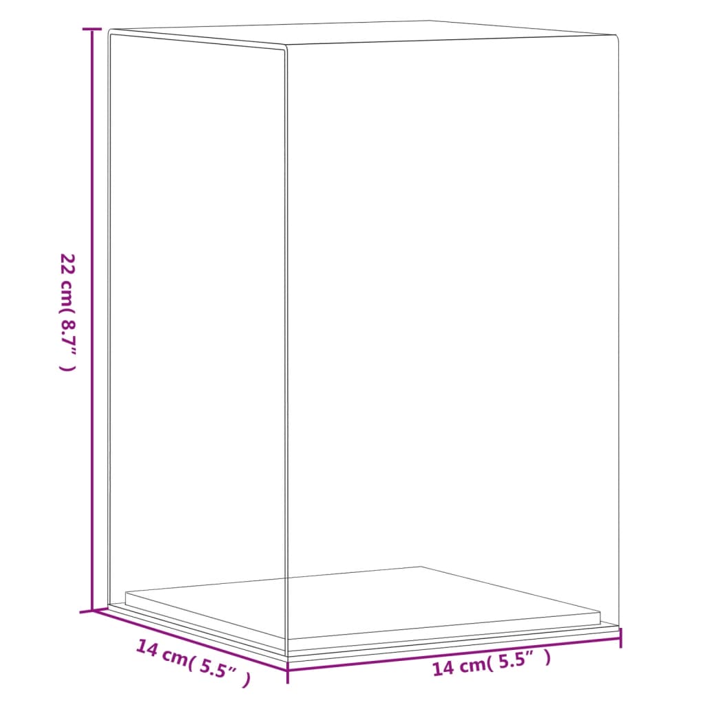vidaXL Display Case transparent 14x14x22 cm acrylic