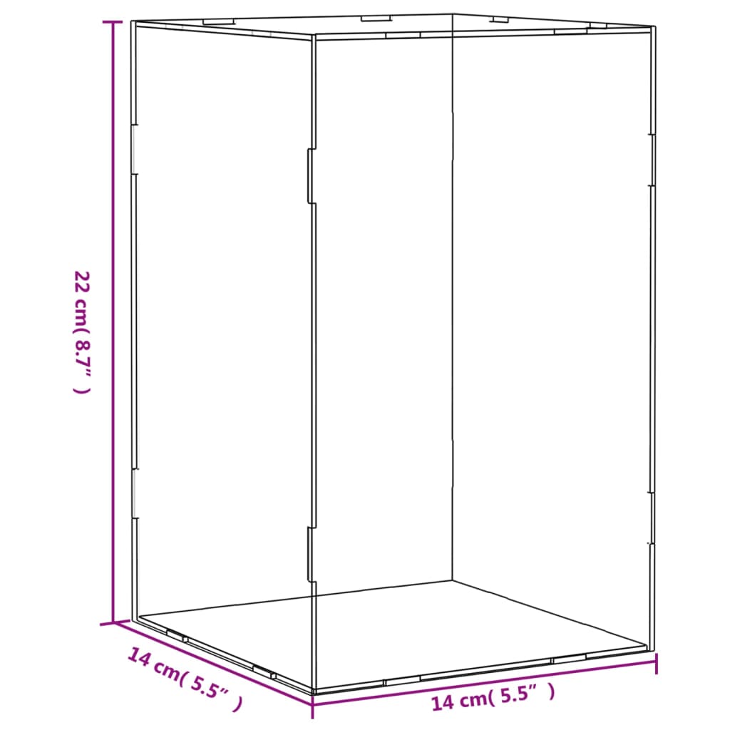 vidaXL Display Box transparent 14x14x22 cm acrylic