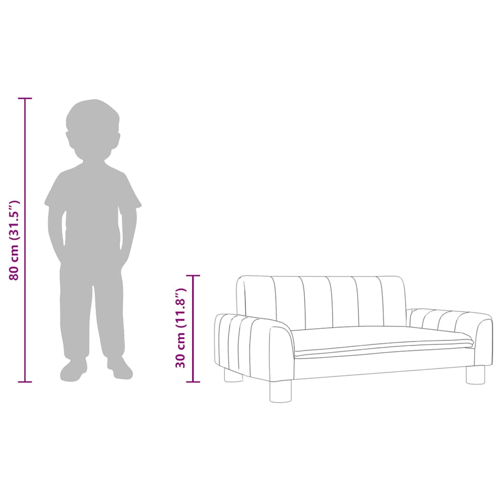 vidaXL Banque d'enfants 70x45x30 cm en tissu crème coloré