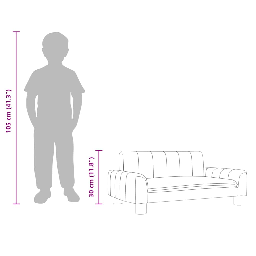 vidaXL Banque d'enfants 70x45x30 cm en tissu crème coloré