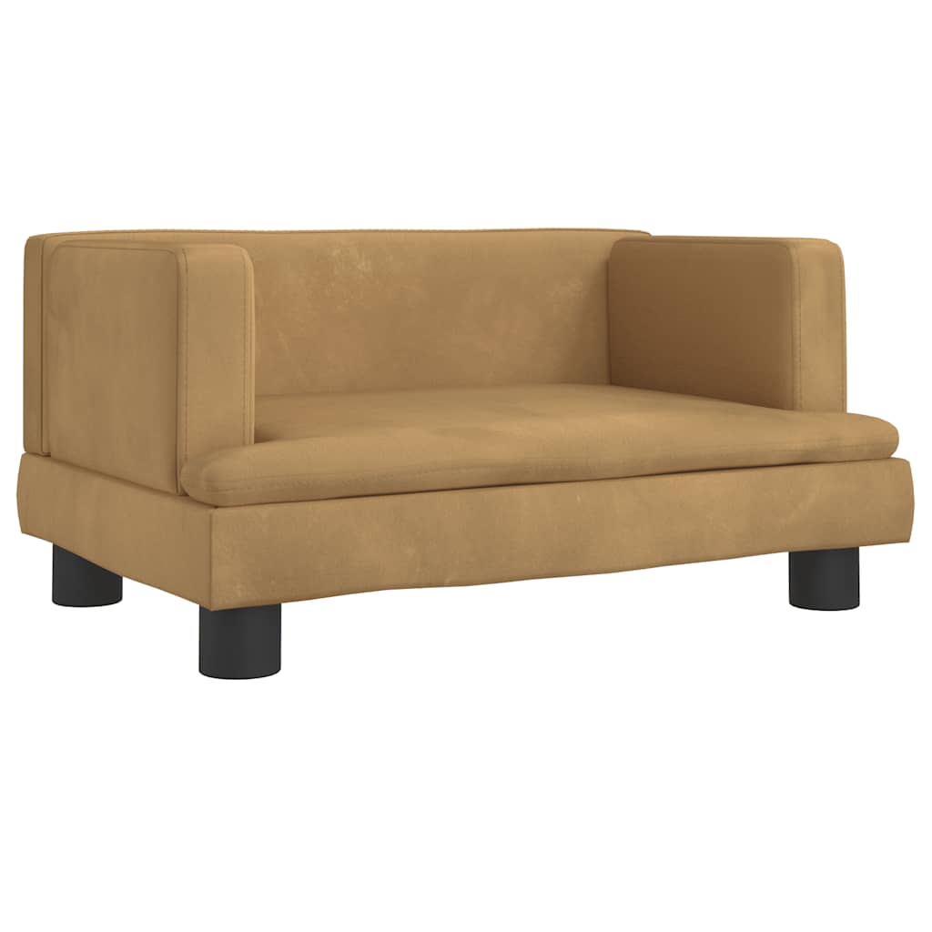 vidaXL Kids Sofa 60x40x30 cm Velvet Brown