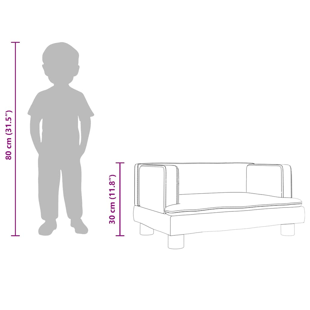 vidaXL Kids Sofa 60x40x30 cm Velvet Brown