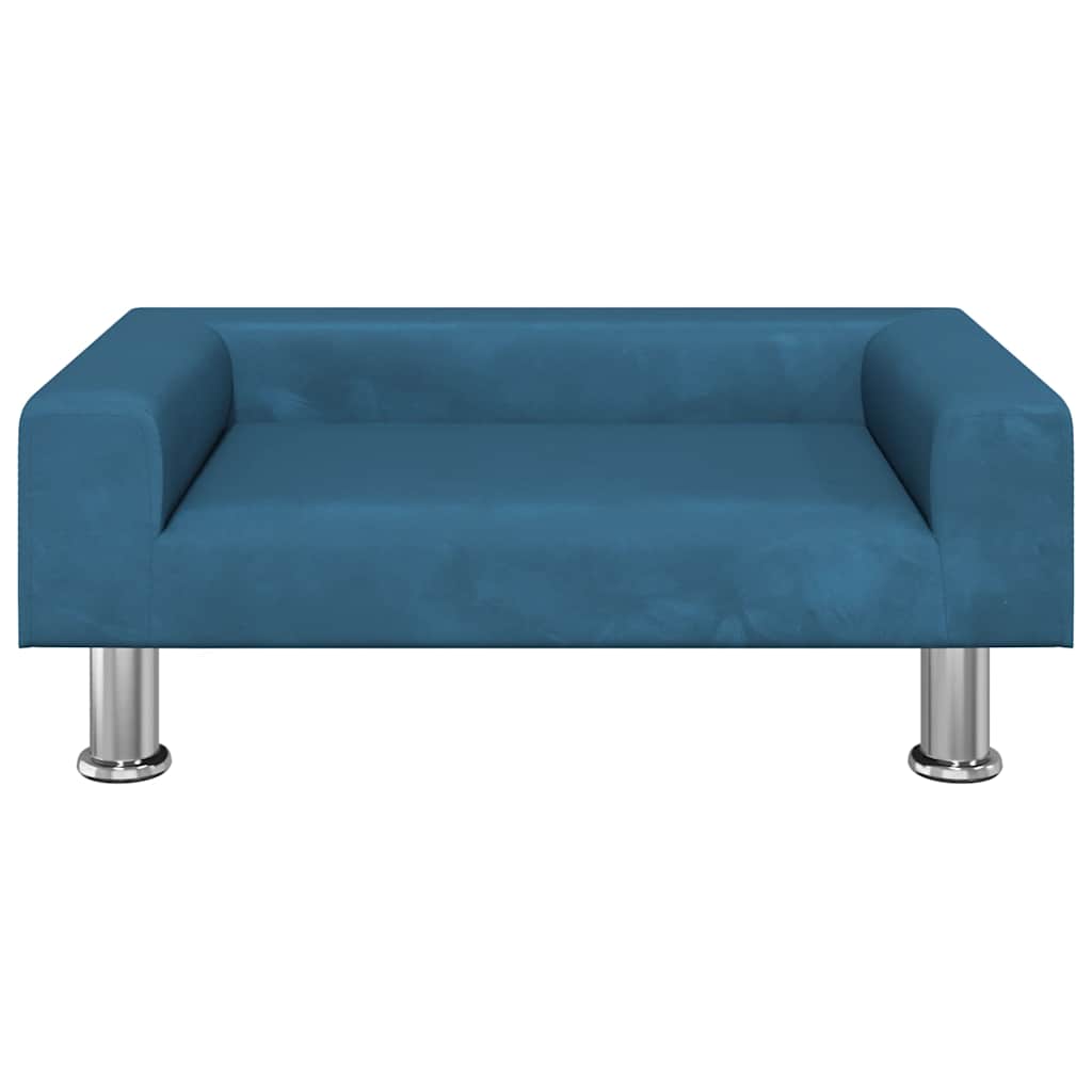 vidaXL Kinderbank 70x45x26,5 cm fluweel blauw